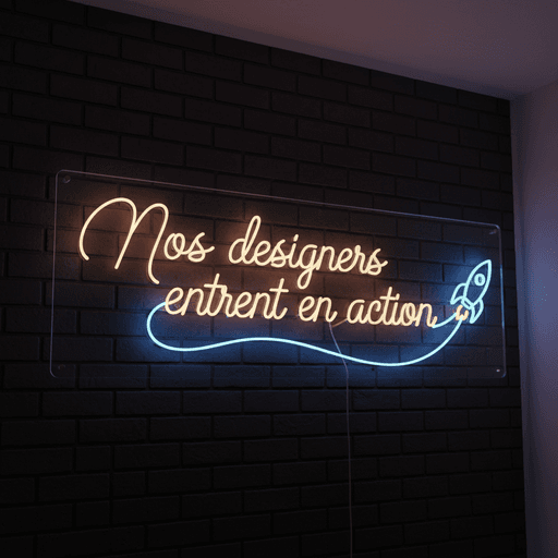 Néon LED personnalisé avec message lumineux sur mur sombre