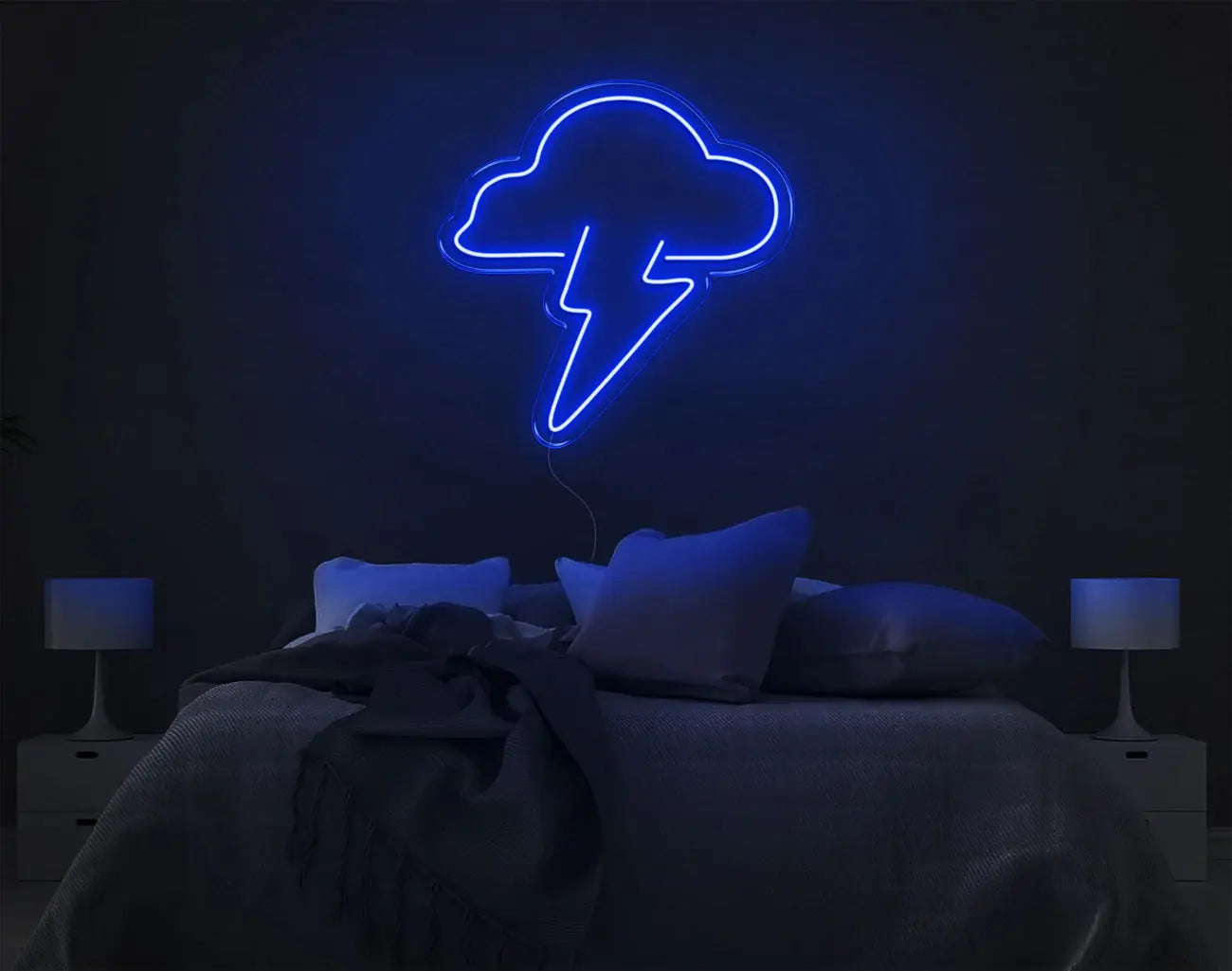 Néon LED Nuage Éclair – Décoration Murale Design