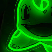 Néon LED Bulbizarre vert lumineux montrant le tube néon éclairé