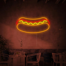 Enseigne hot-dog LED néon DIY lumineuse sur mur de restaurant, décoration néon thème nourriture