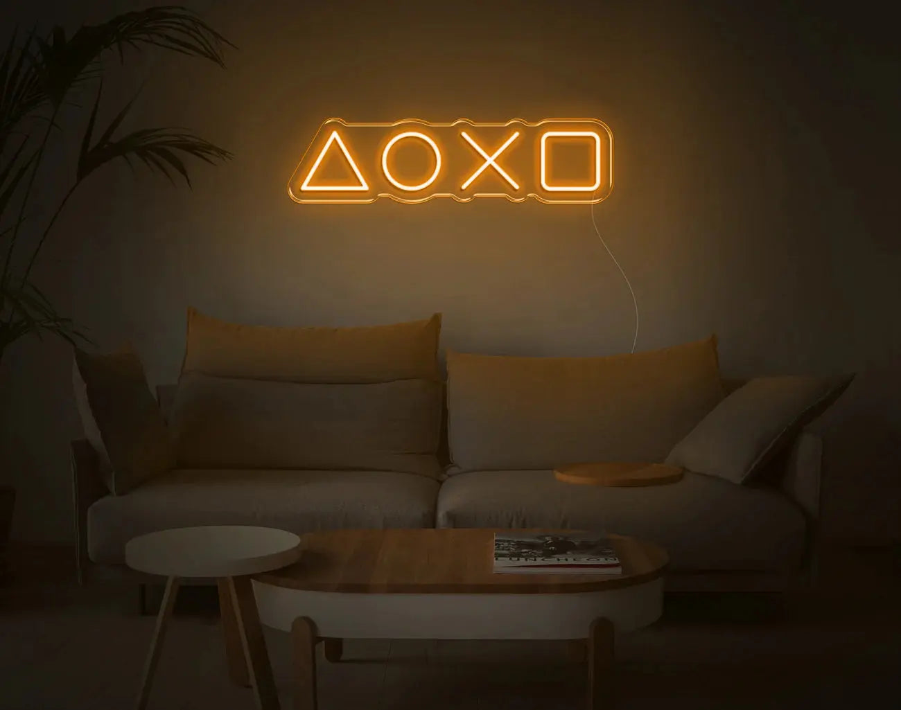 Enseigne murale LED néon orange lumière ambiante moderne PlayStation