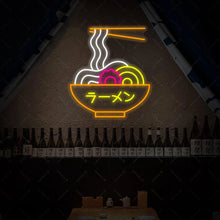 Enseigne bol de ramen LED néon DIY avec baguettes et effet vapeur pour décoration japonaise
