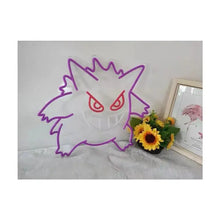 Néon LED Gengar éteint montrant le contour avant illumination