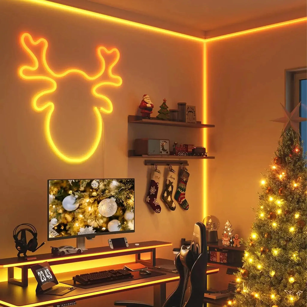 Décoration murale réalisée avec kit néon LED DIY ambiance chaleureuse