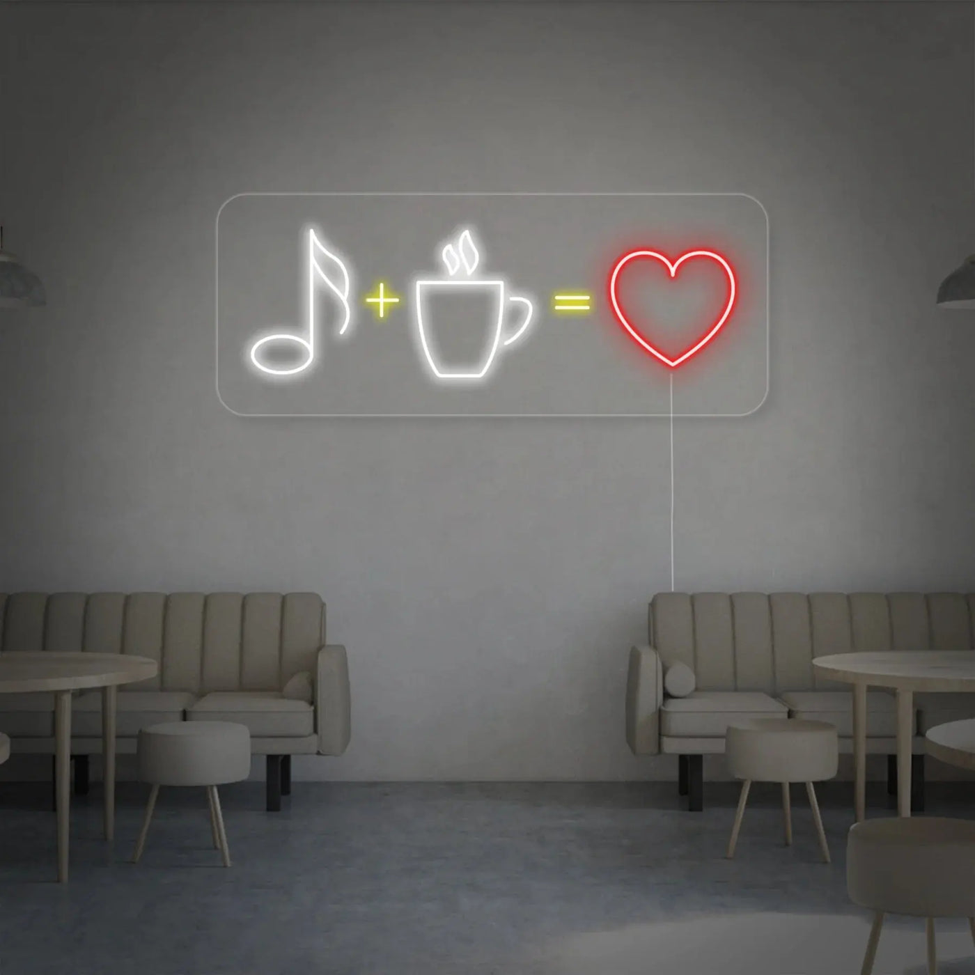 Enseigne Néon Café Musique & Amour