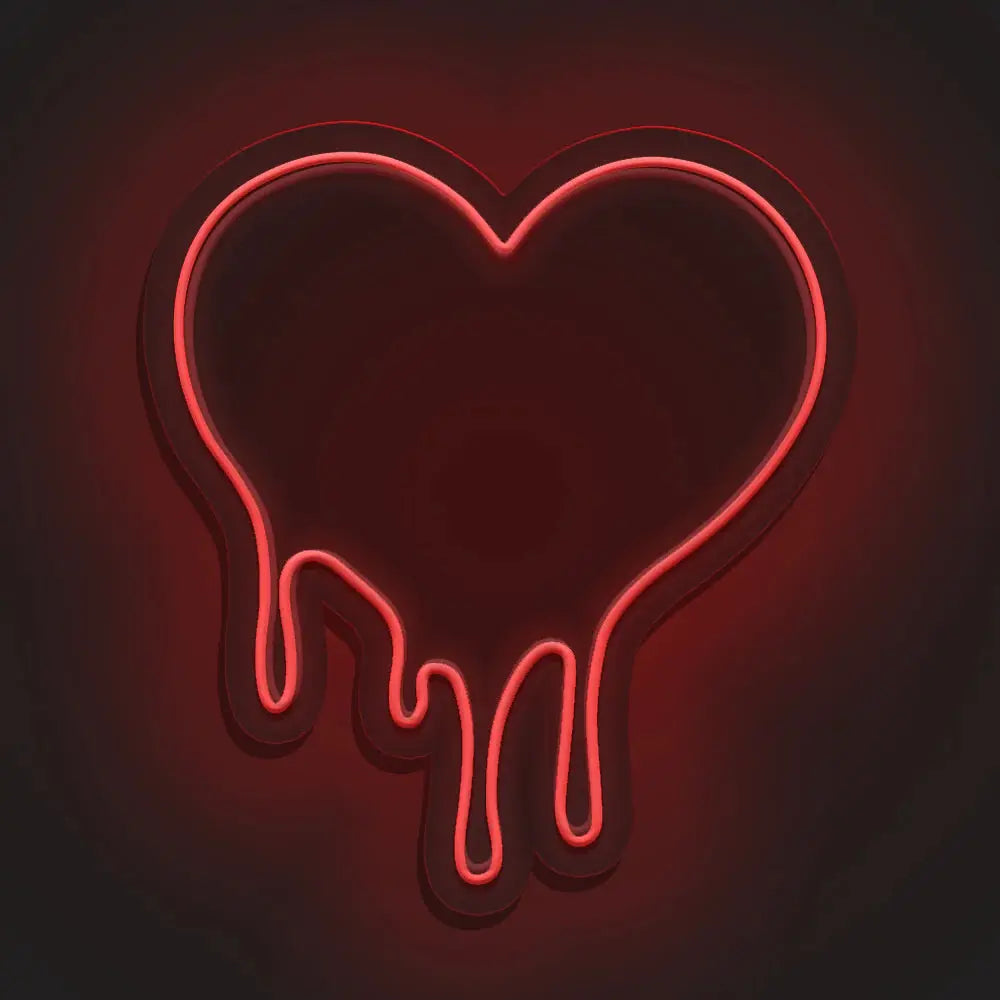 Néon LED cœur fondant rouge mural pour décoration romantique moderne