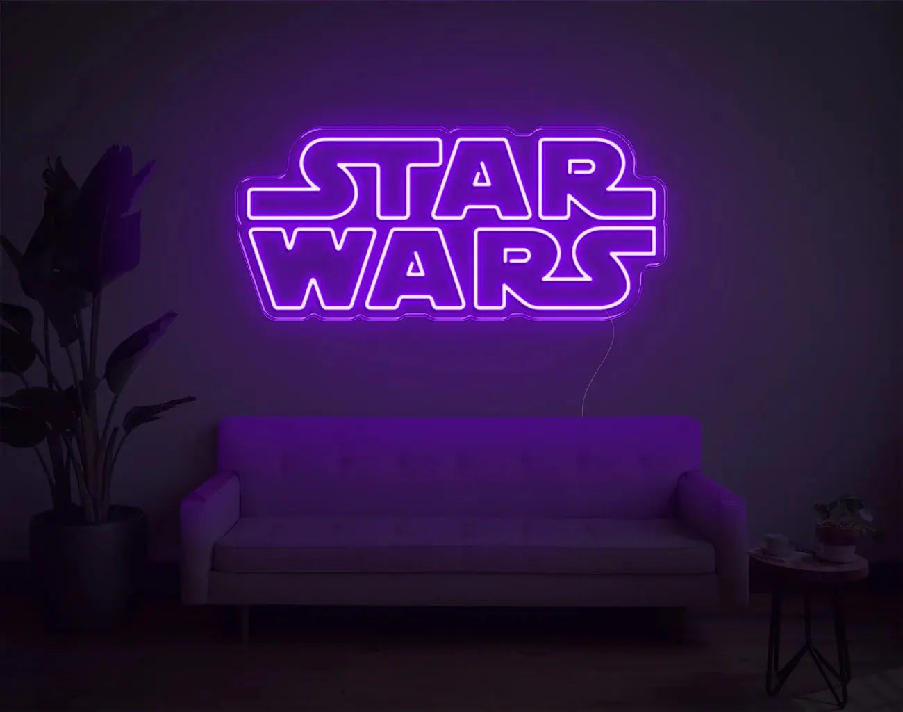 Enseigne murale LED Star Wars violette apportant une ambiance futuriste